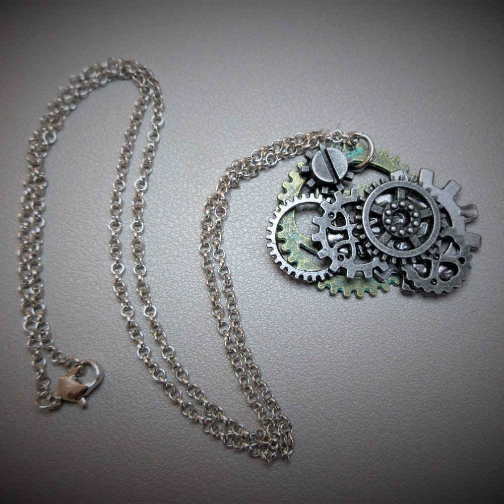 Steam Punk Necklace Metal Victorian Edwardian Style Steampunk